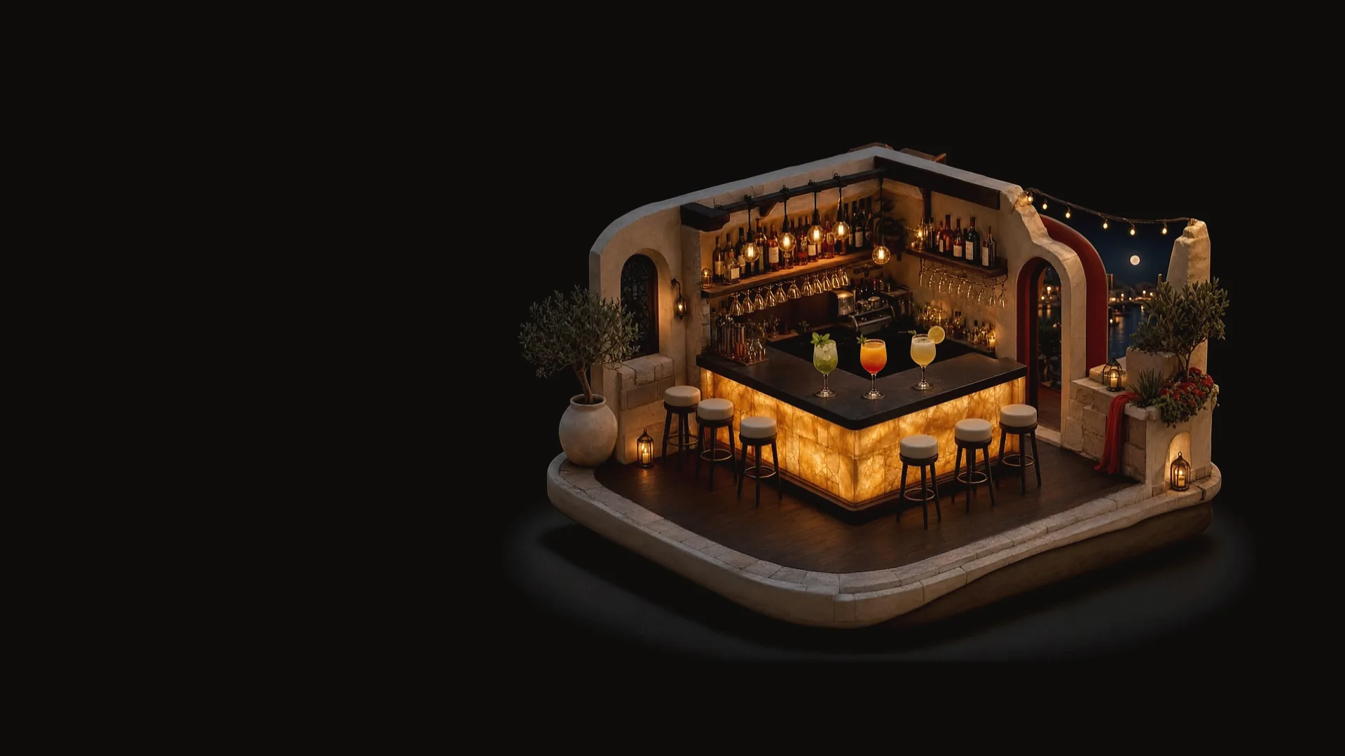 Le bar du Quailys en miniature